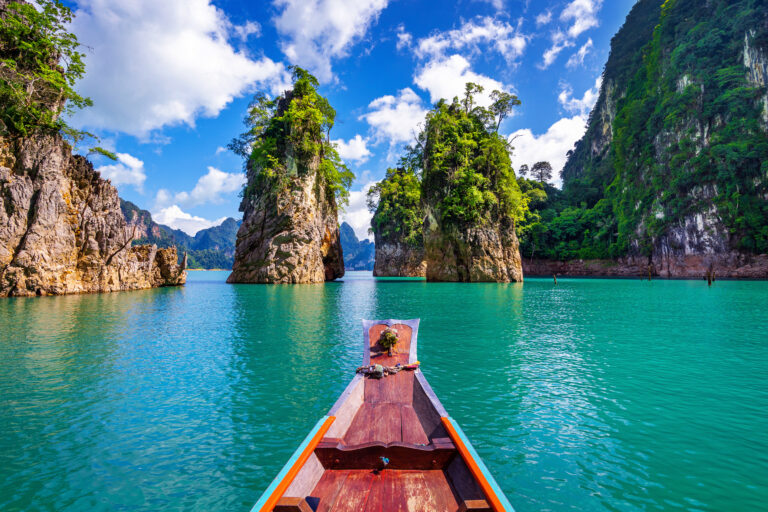 Stunning mountains at Ratchaprapha Dam, Khao Sok, Thailand